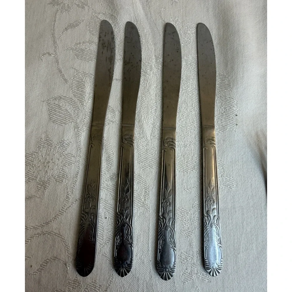 Vintage Utica Stainless Steel‎ Flatware 14 Piece Forks Knifes Spoons Silverware